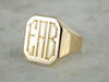 Vintage Polished Gold Signet Ring, "EAB" Monogram