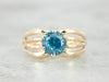 Blue Zircon Gold Solitaire Ring