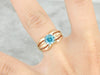Blue Zircon Gold Solitaire Ring