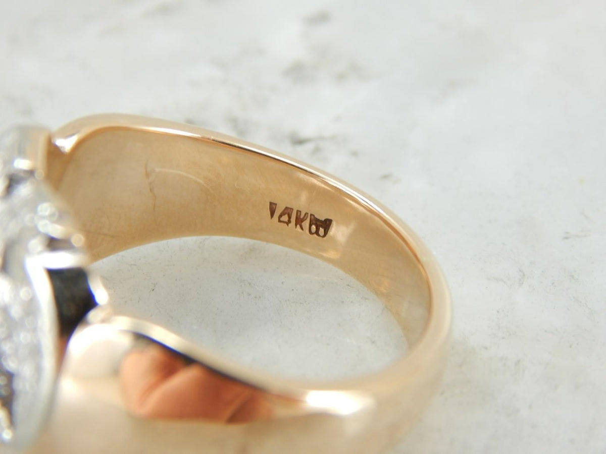 Masonic Double Head Eagle Ring with Blue Diamond Center