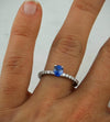 Sapphire Diamond White Gold Engagement Ring