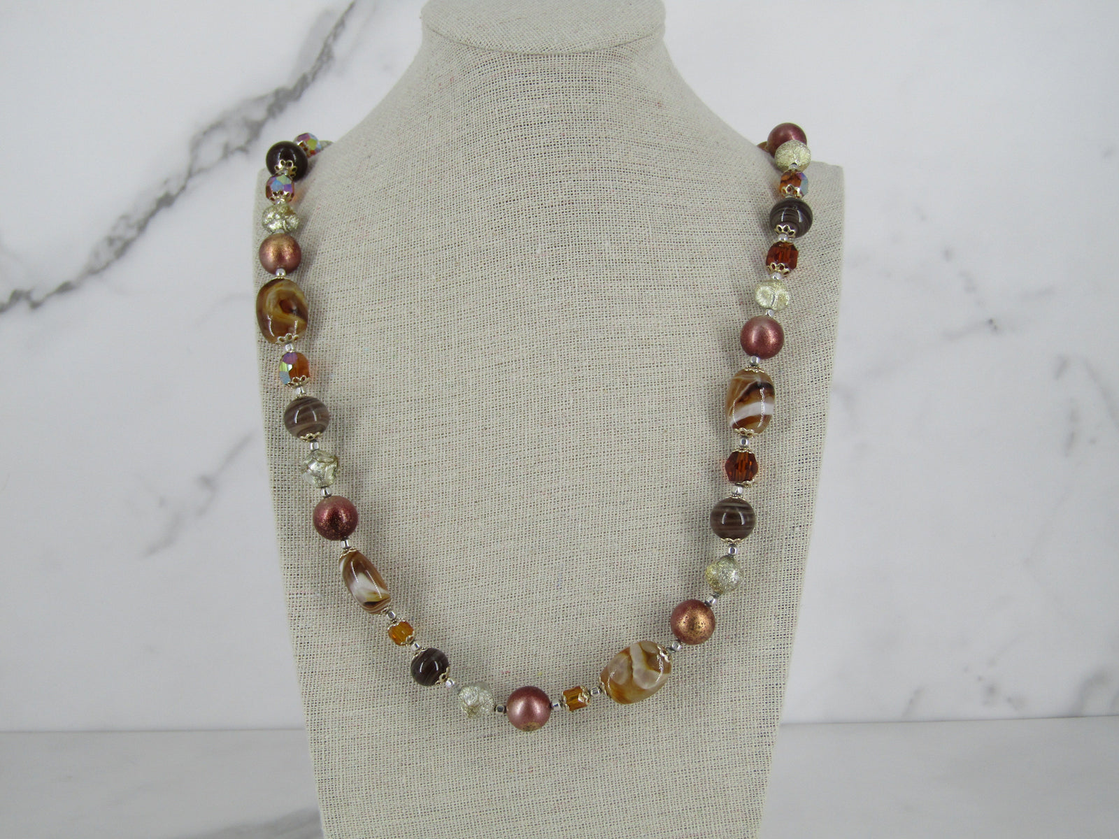 Brown Glass Continuous Bead Necklace