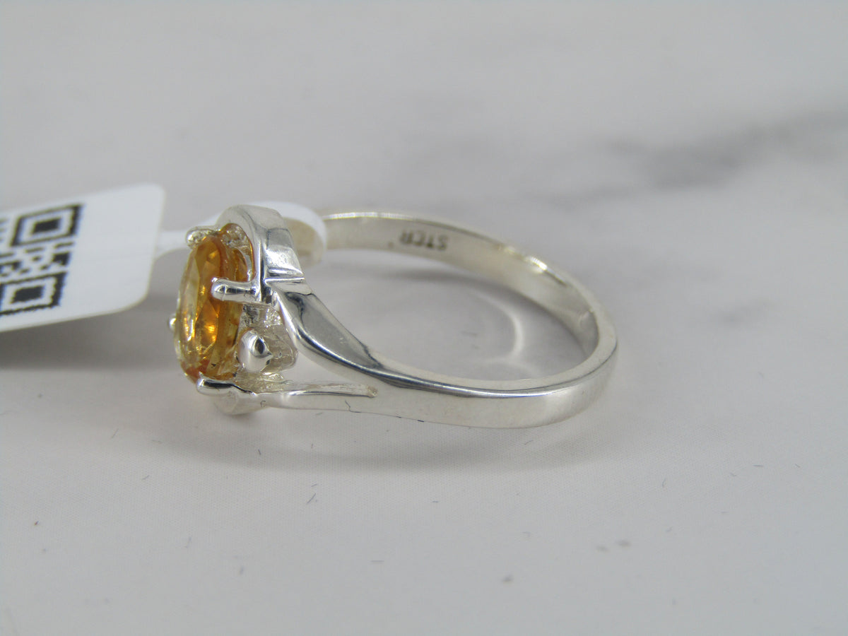 Sterling Silver Prong Set Citrine Ring
