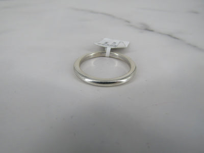 Flat Silver Wedding Band Ring