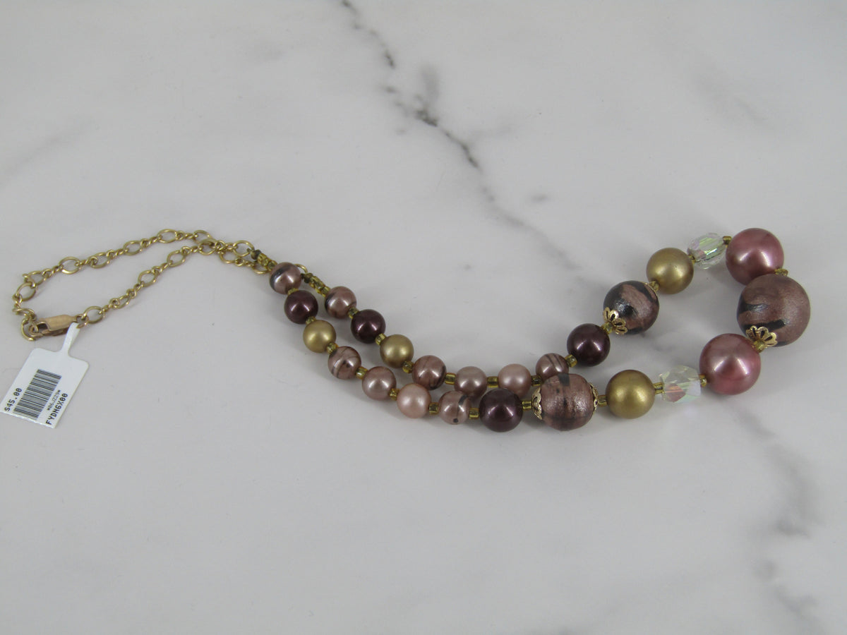 Round And Faceted Bead Necklace