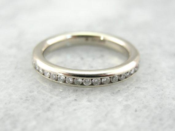 Classic White Gold and Diamond Infinity Wedding Band