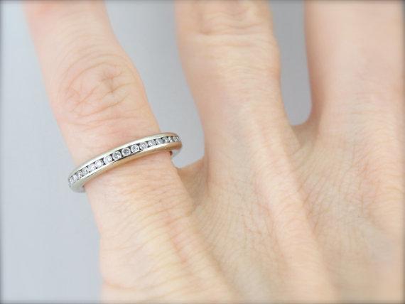Classic White Gold and Diamond Infinity Wedding Band
