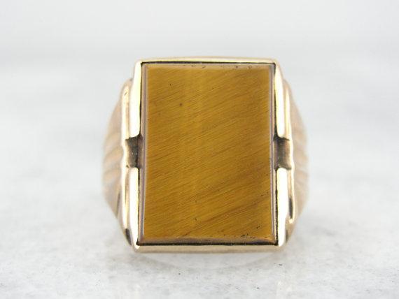 Vintage Mid Century Retro Tiger's Eye Ring