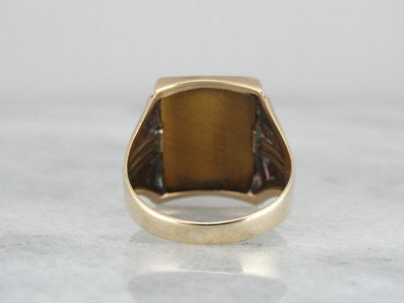 Vintage Mid Century Retro Tiger's Eye Ring