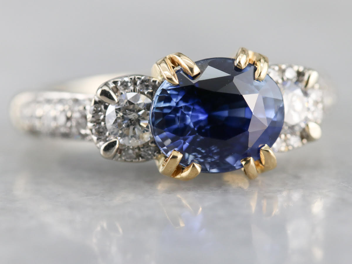 Exceptional Ceylon Sapphire Modern Engagement Ring