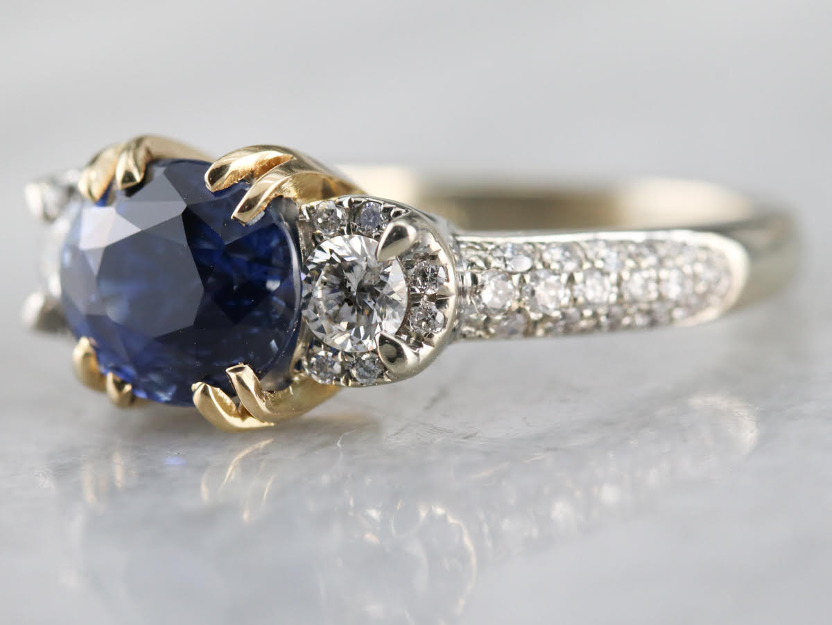 Exceptional Ceylon Sapphire Modern Engagement Ring