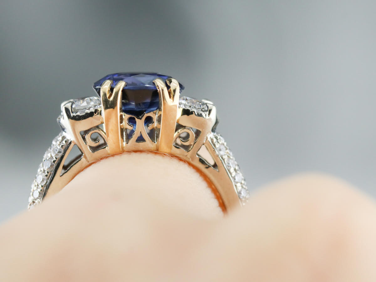 Exceptional Ceylon Sapphire Modern Engagement Ring