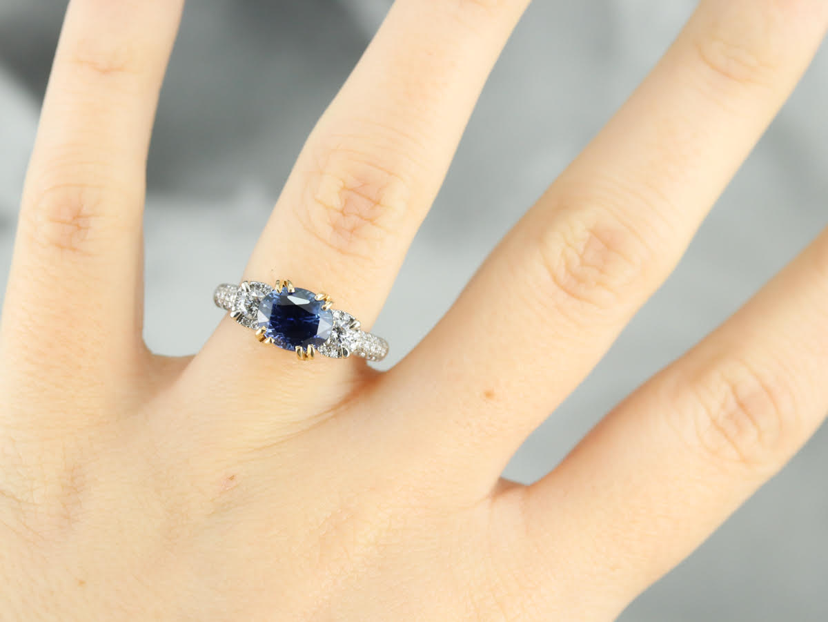 Exceptional Ceylon Sapphire Modern Engagement Ring
