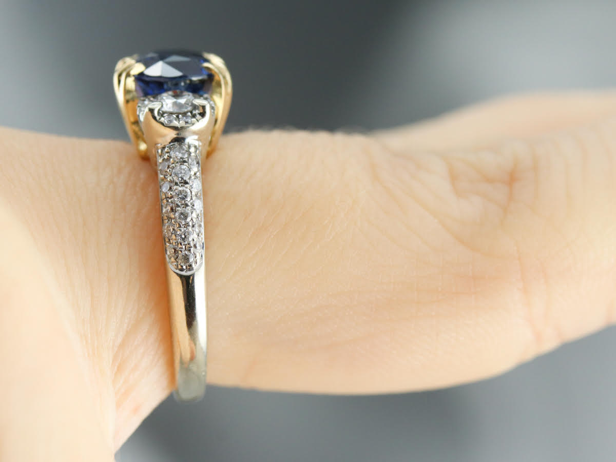 Exceptional Ceylon Sapphire Modern Engagement Ring