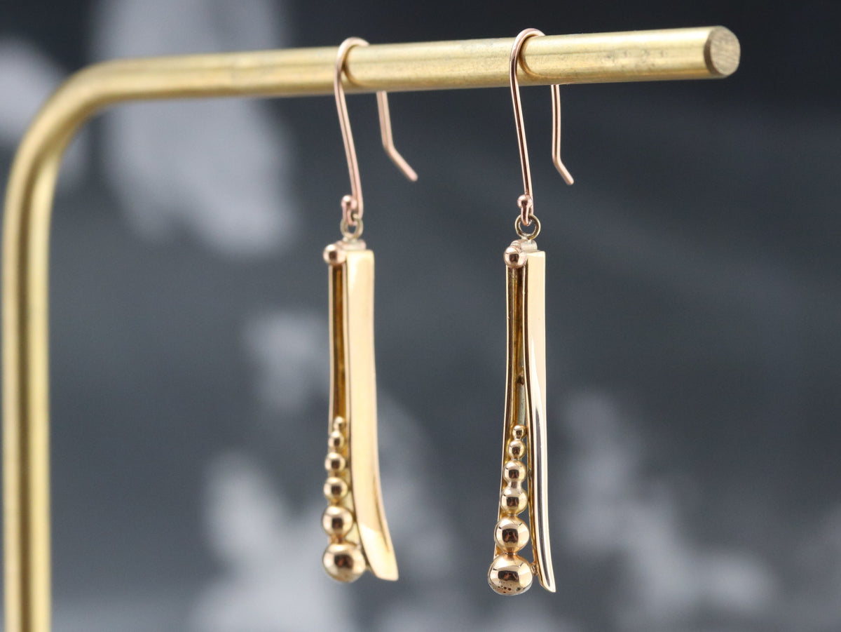 Modernist Gold Drop Earrings