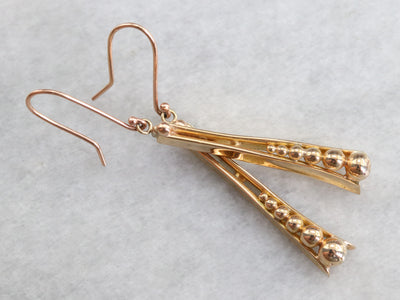 Modernist Gold Drop Earrings
