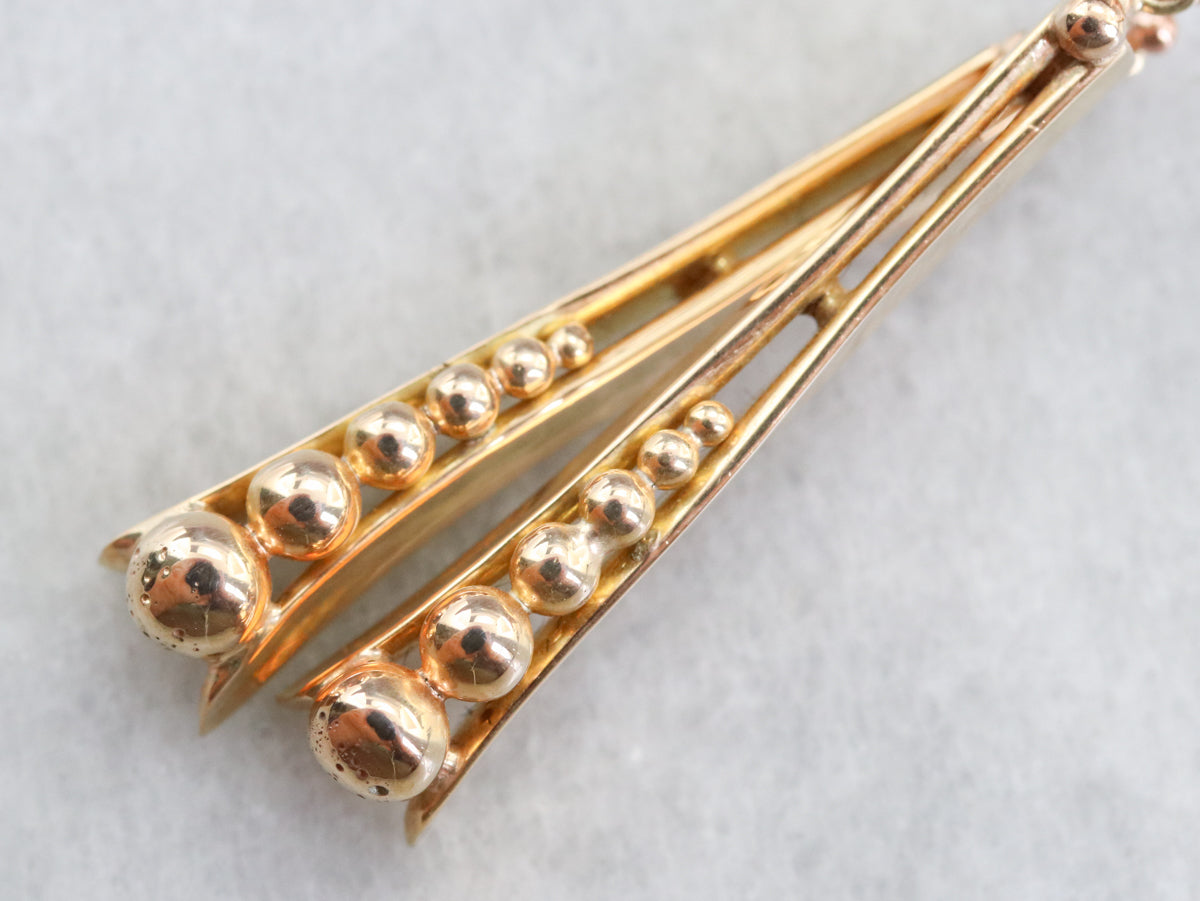 Modernist Gold Drop Earrings