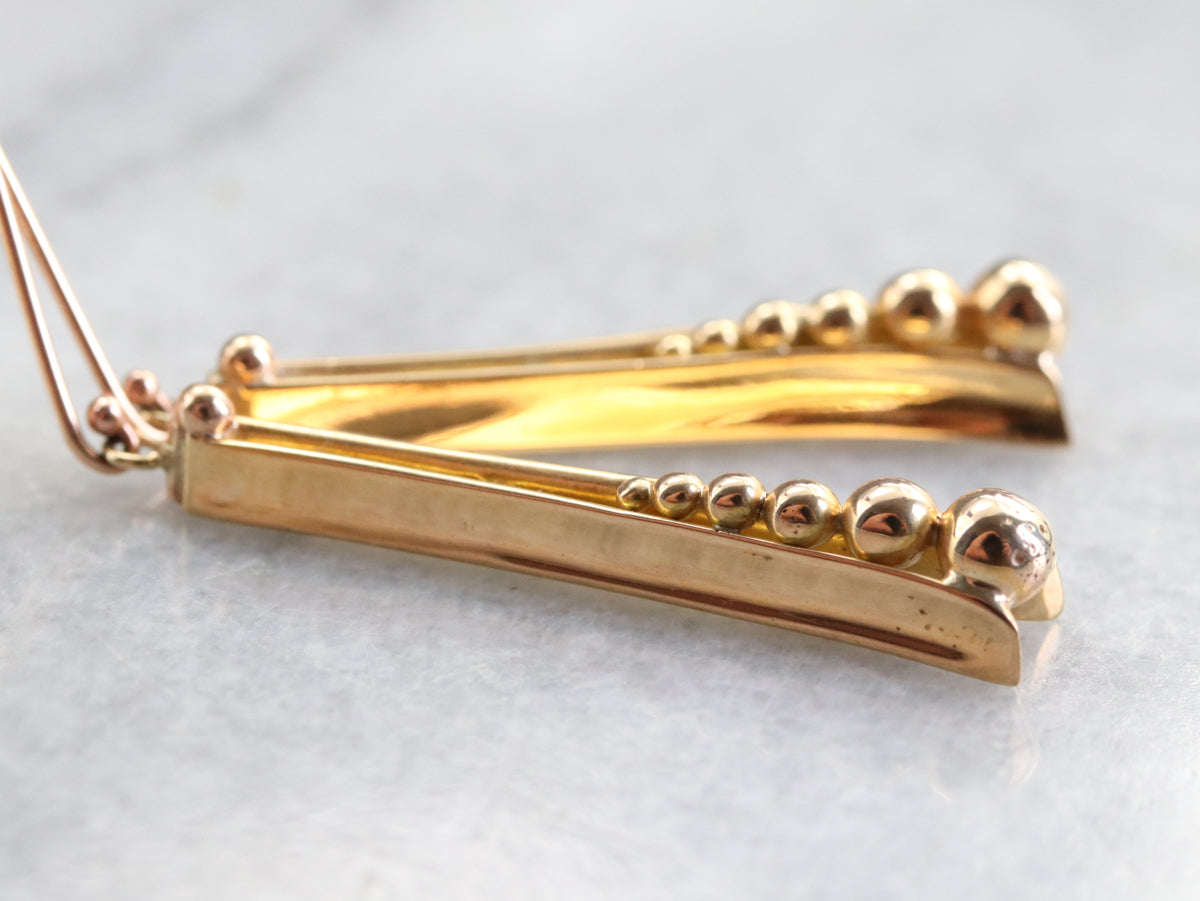 Modernist Gold Drop Earrings