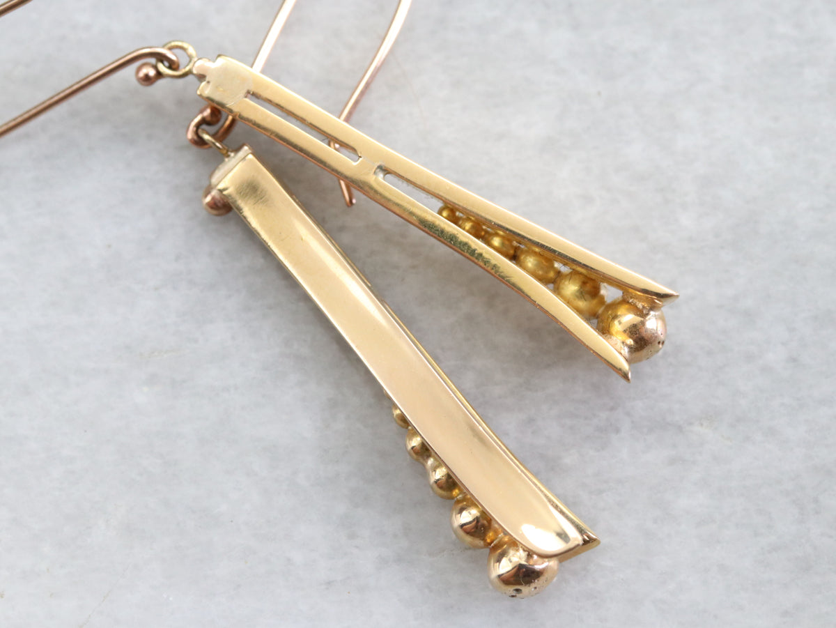 Modernist Gold Drop Earrings