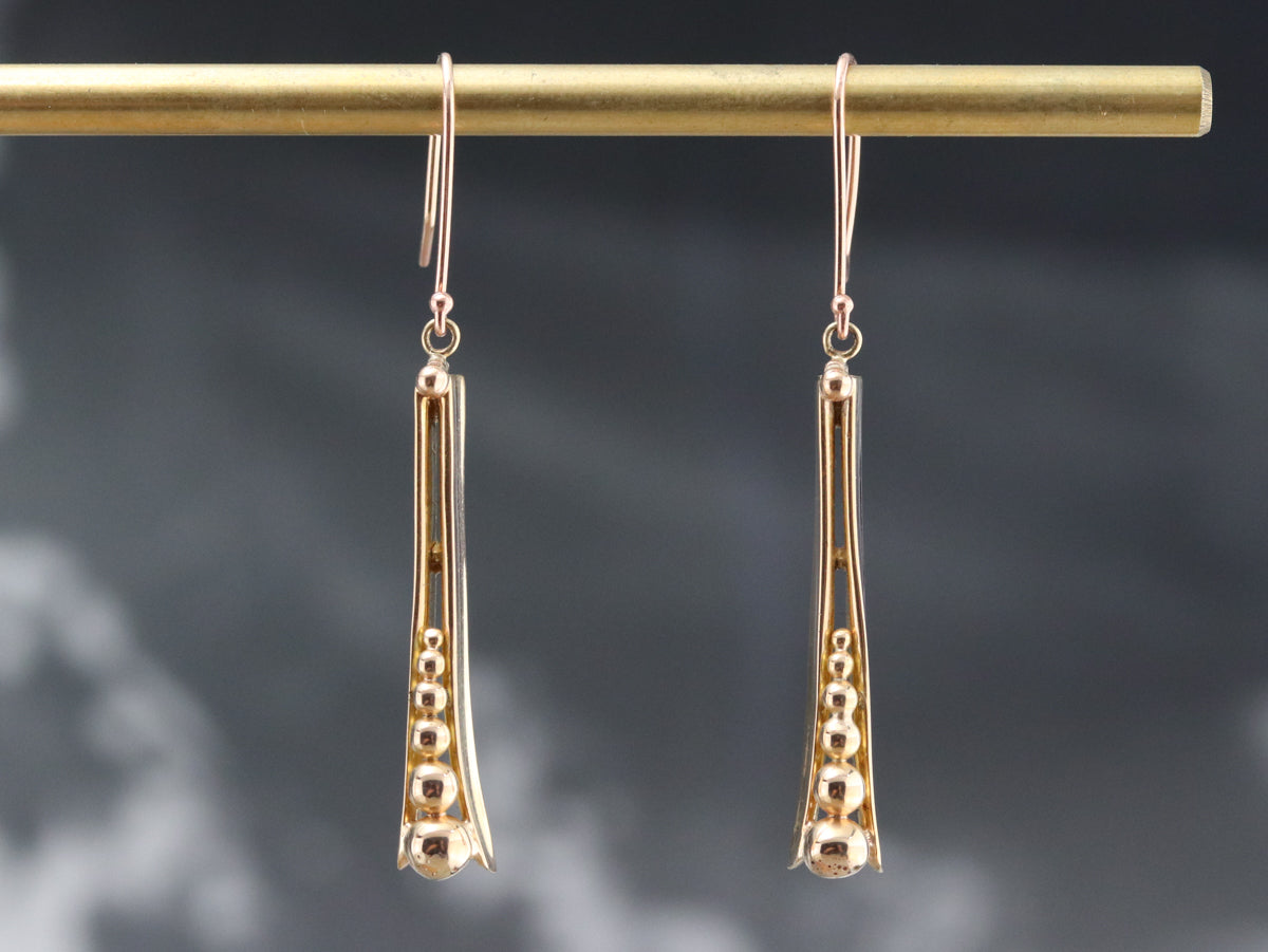 Modernist Gold Drop Earrings