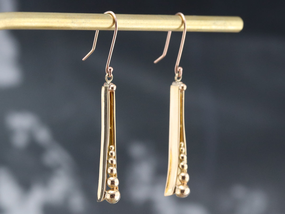 Modernist Gold Drop Earrings