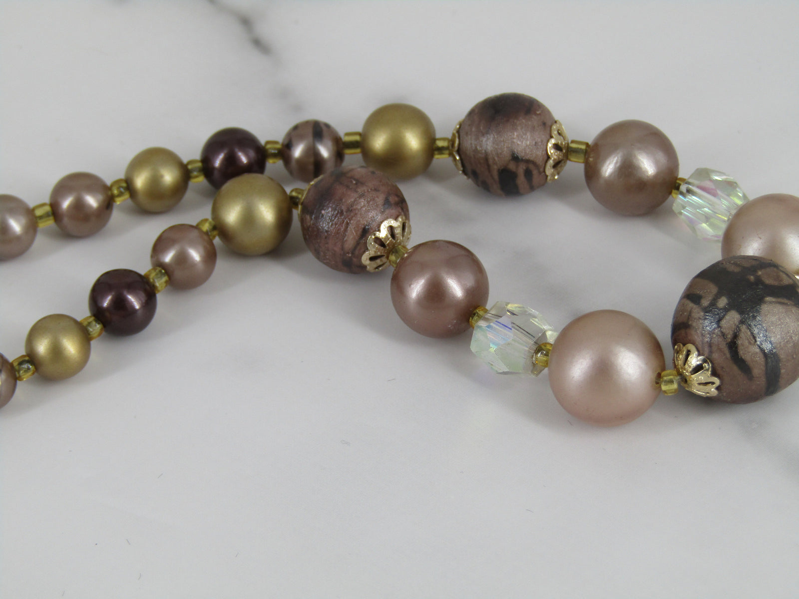Vintage Necklace with Plastic Beads