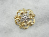 14K Gold Love Knot, Victorian Diamond Brooch