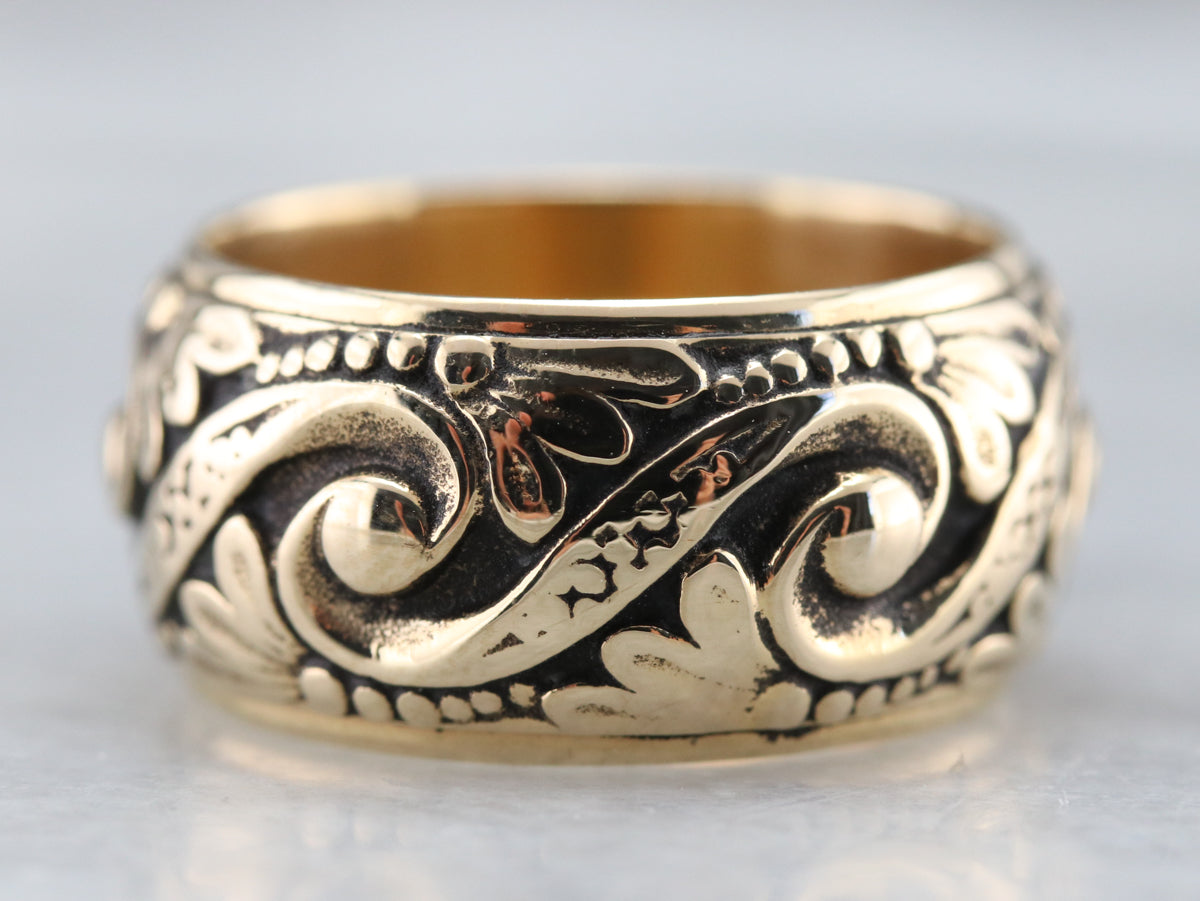 Ornate Art Carved Pattern Band
