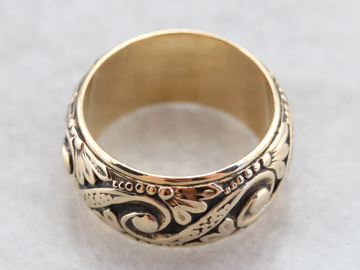 Ornate Art Carved Pattern Band