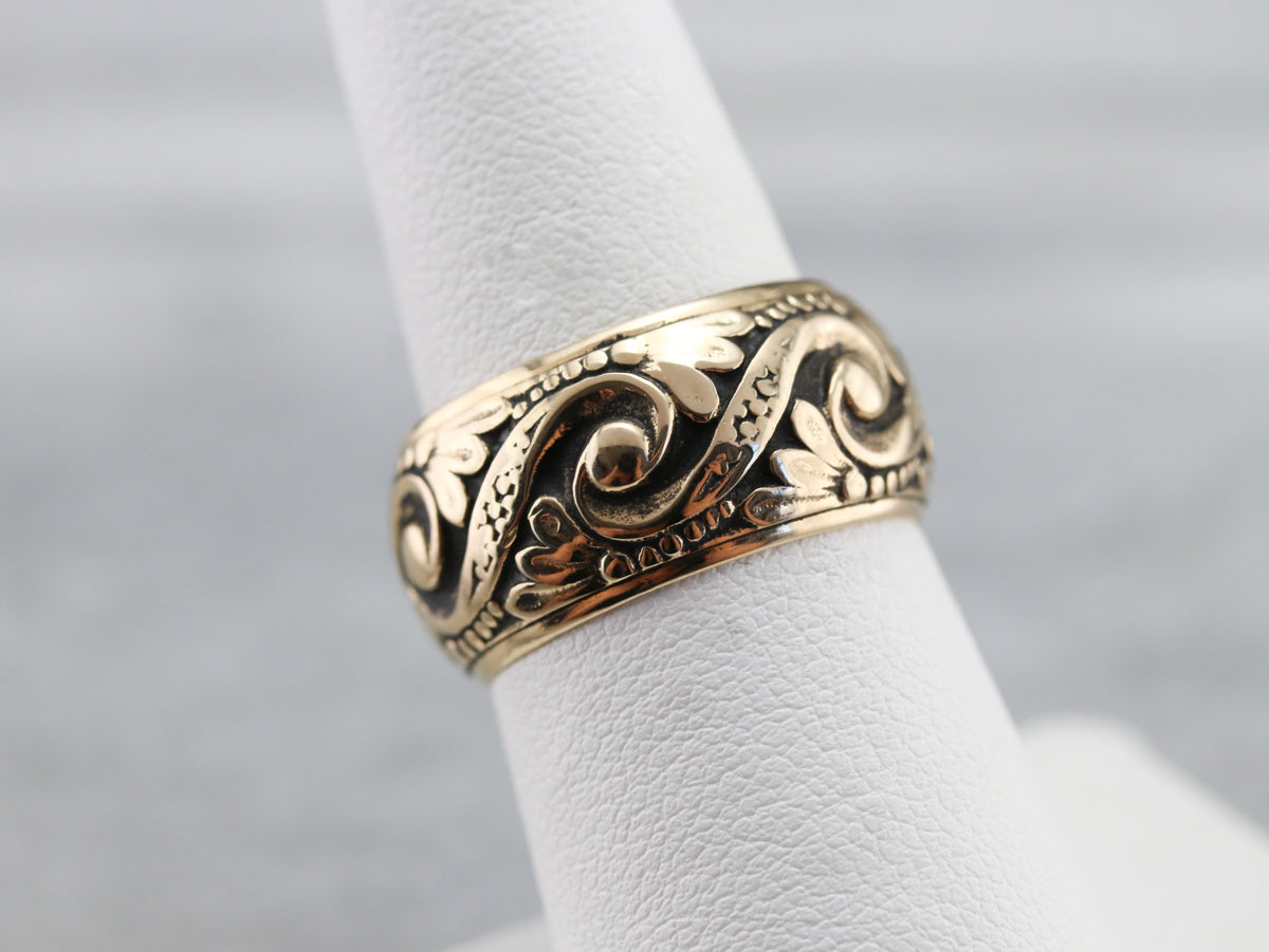 Ornate Art Carved Pattern Band