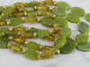 Rectangle Soapstone Bead Necklace WithGold Glass Beads