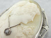Art Deco Cameo Habille White Gold Brooch