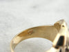 Yellow Gold Textured Top, Ornate Masonic  Ring