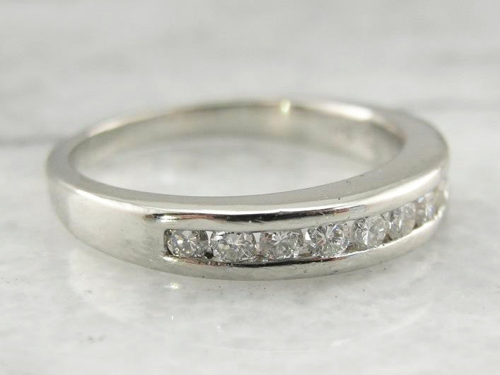 Luxurious and Weighty: Platinum and Diamond Wedding Band