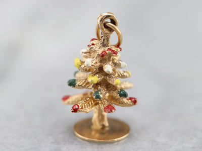 Vintage Enameled Christmas Tree Charm