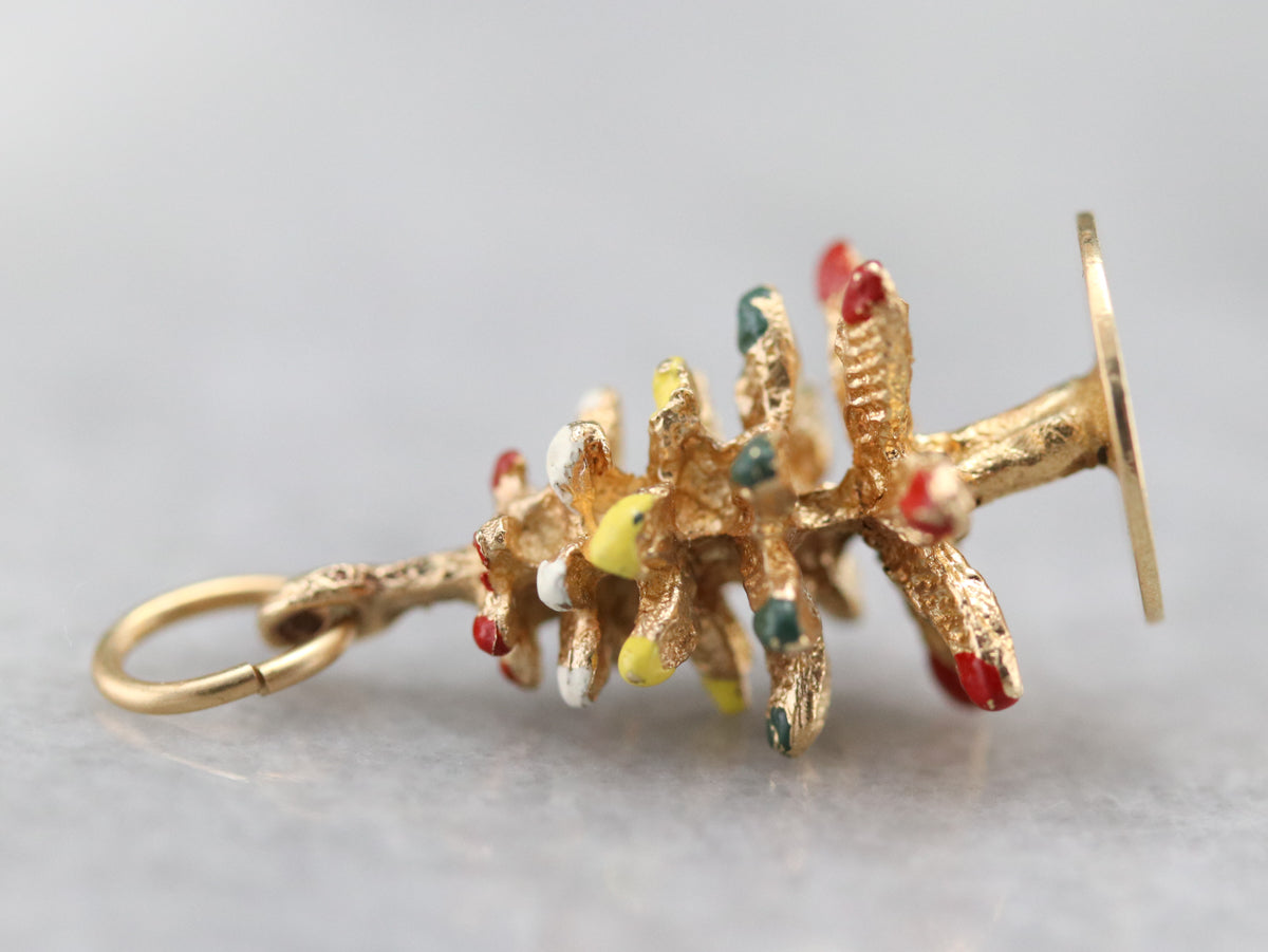 Vintage Enameled Christmas Tree Charm