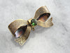 Sweet Antique Bow Brooch with Green Tourmaline