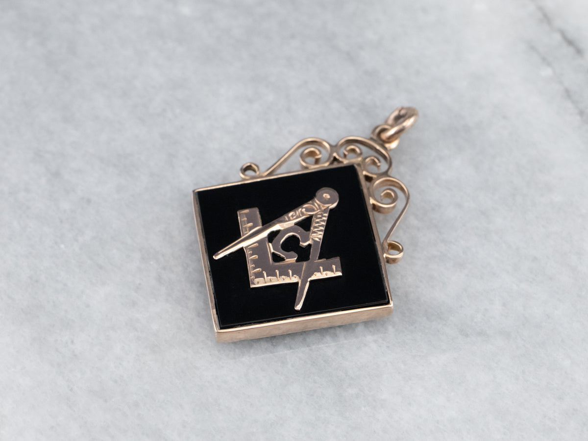 Antique Enamel and Gold Masonic Pendant