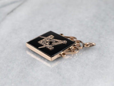 Antique Enamel and Gold Masonic Pendant