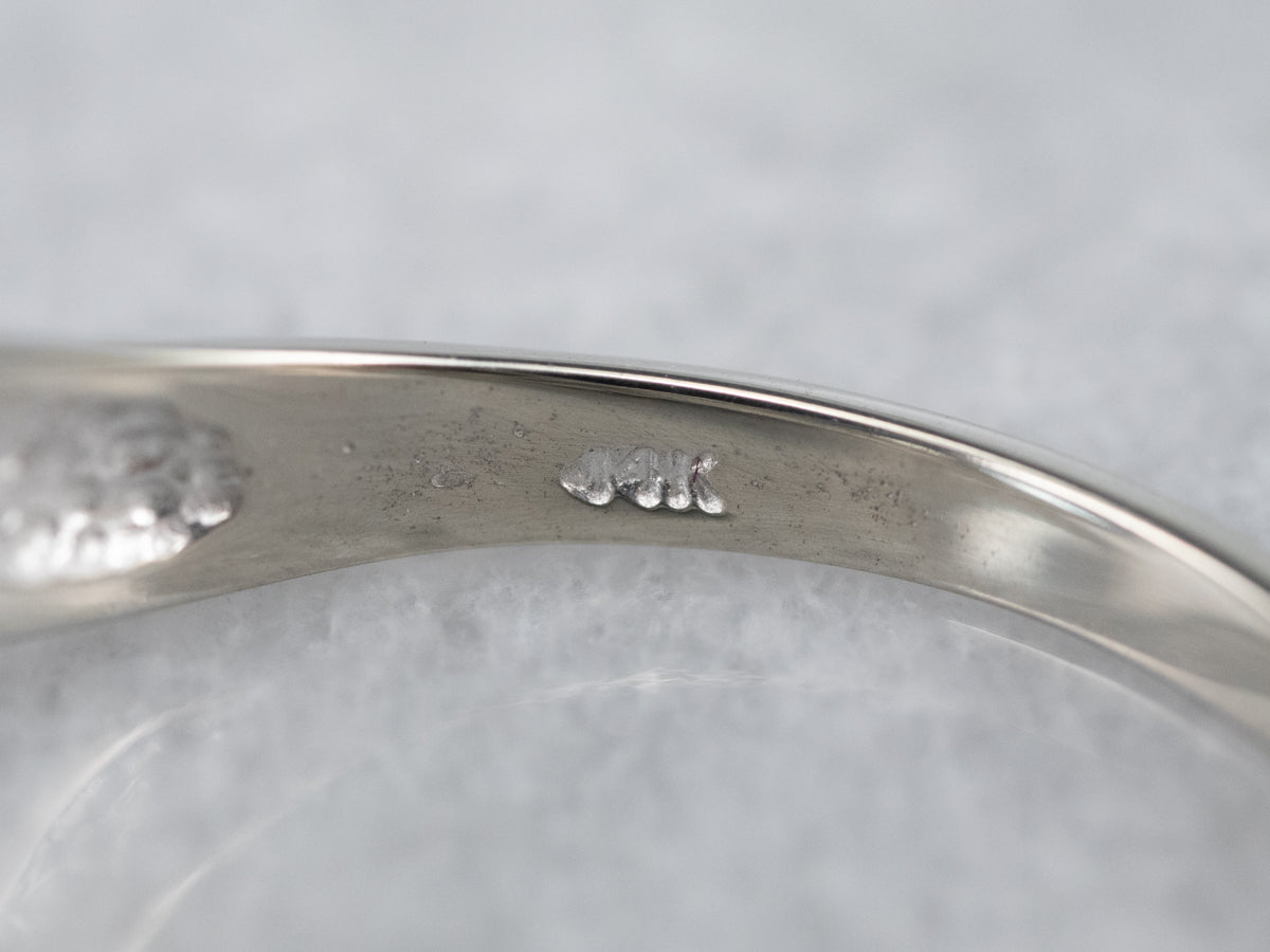 White Gold Aquamarine Bypass Ring