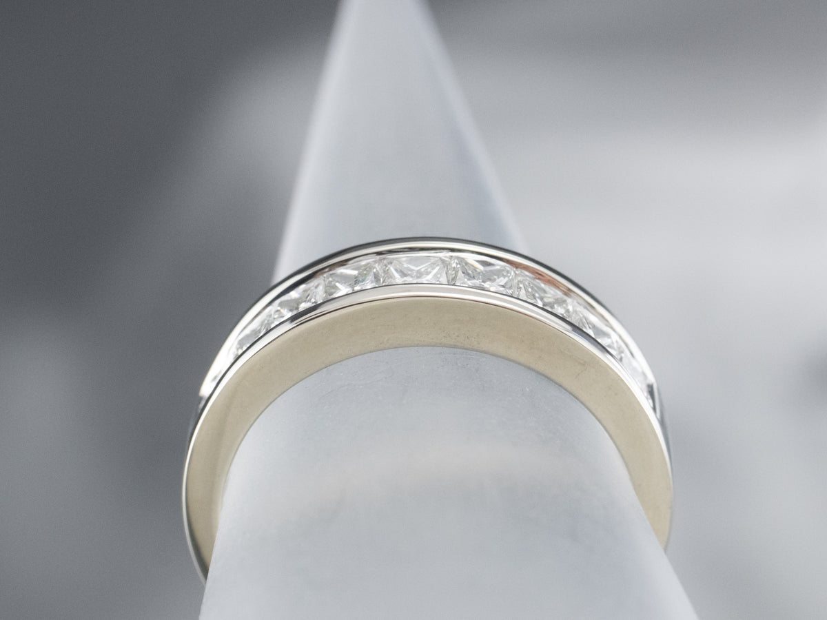 White Gold Princess Cut Diamond Band