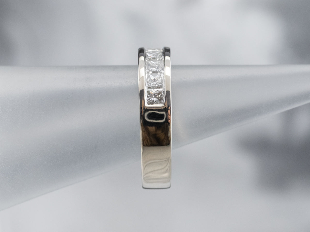 White Gold Princess Cut Diamond Band