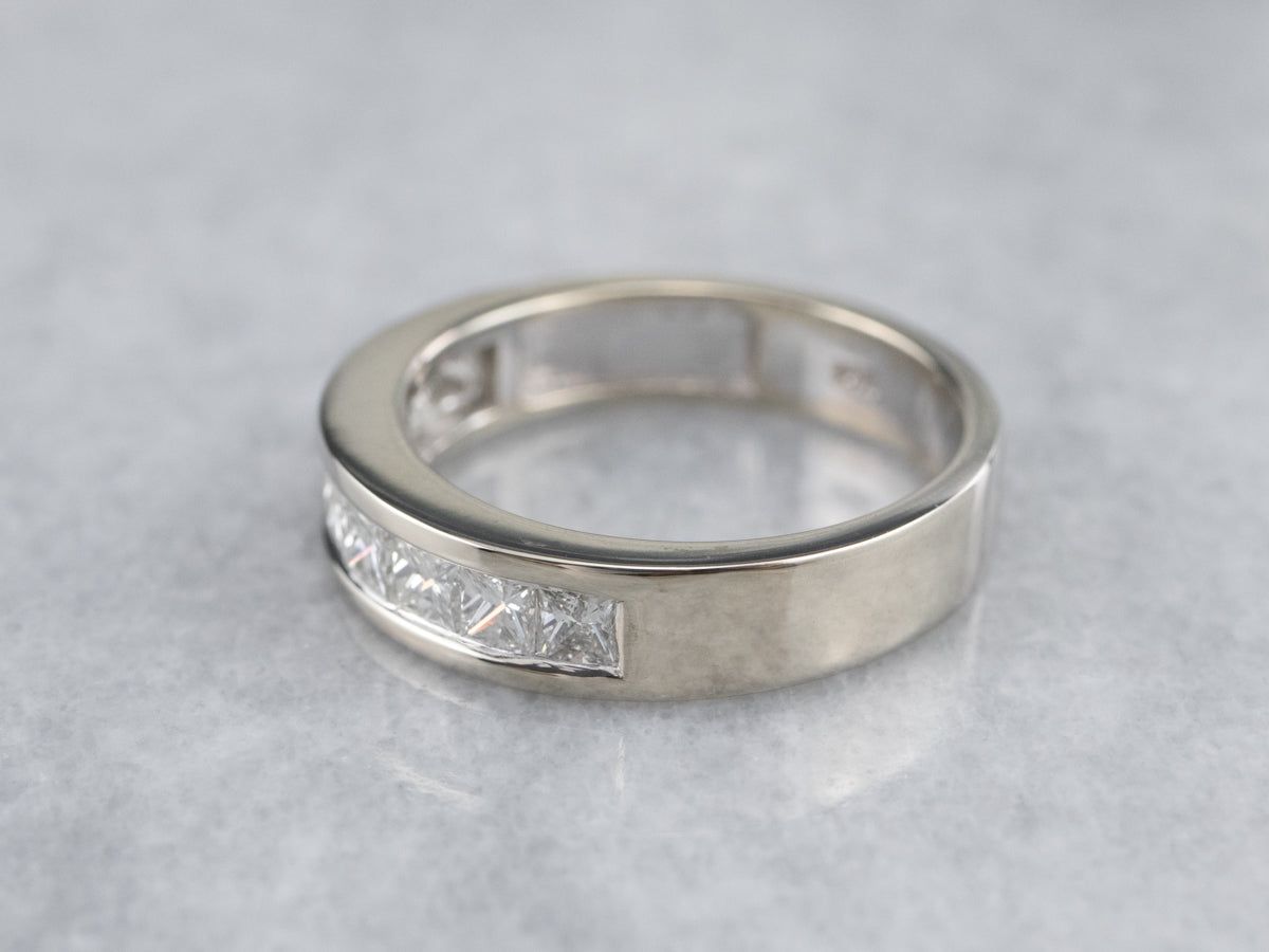 White Gold Princess Cut Diamond Band