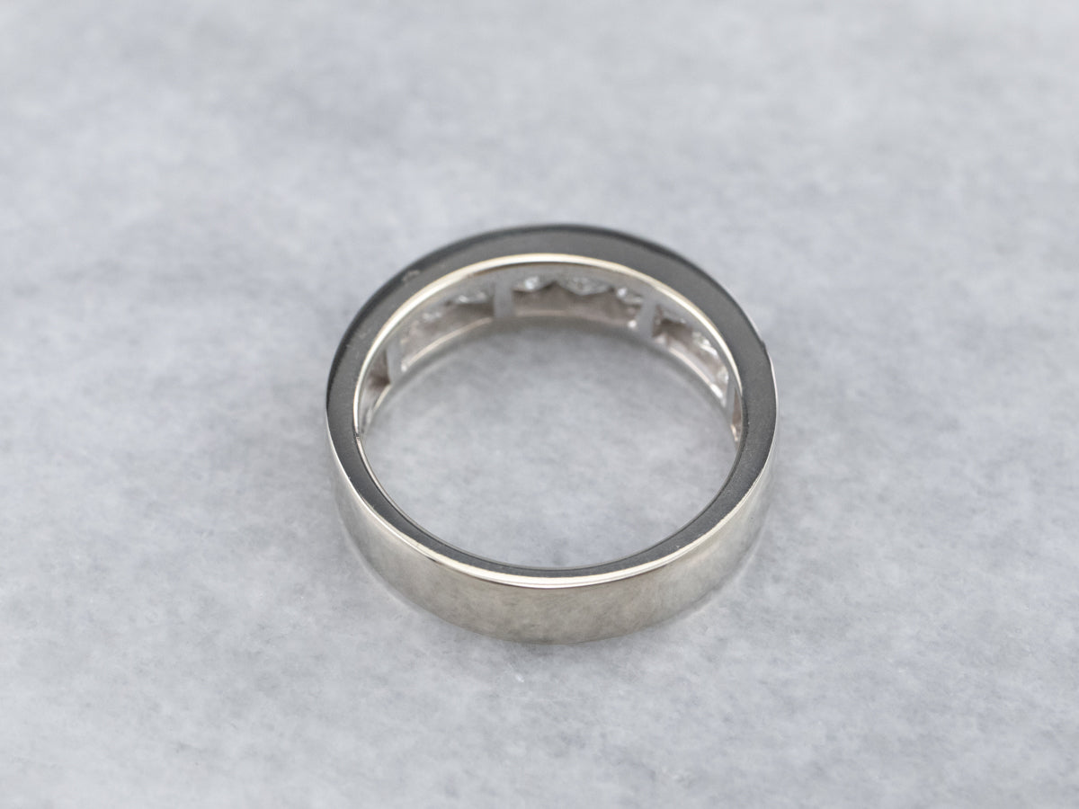 White Gold Princess Cut Diamond Band