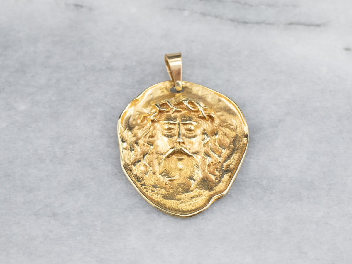 Shroud of Turin 18K Gold Pendant