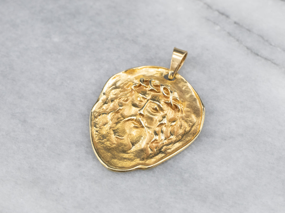 Shroud of Turin 18K Gold Pendant