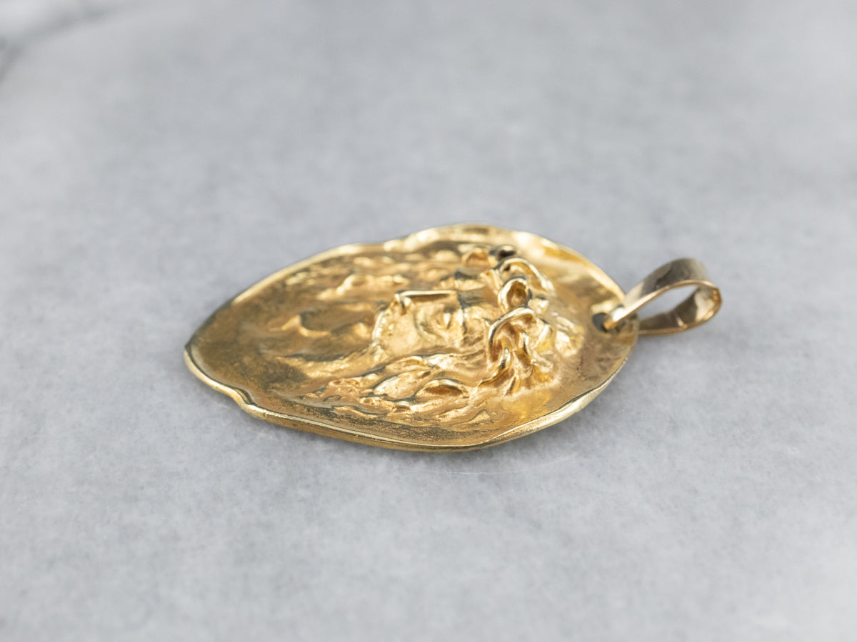 Shroud of Turin 18K Gold Pendant