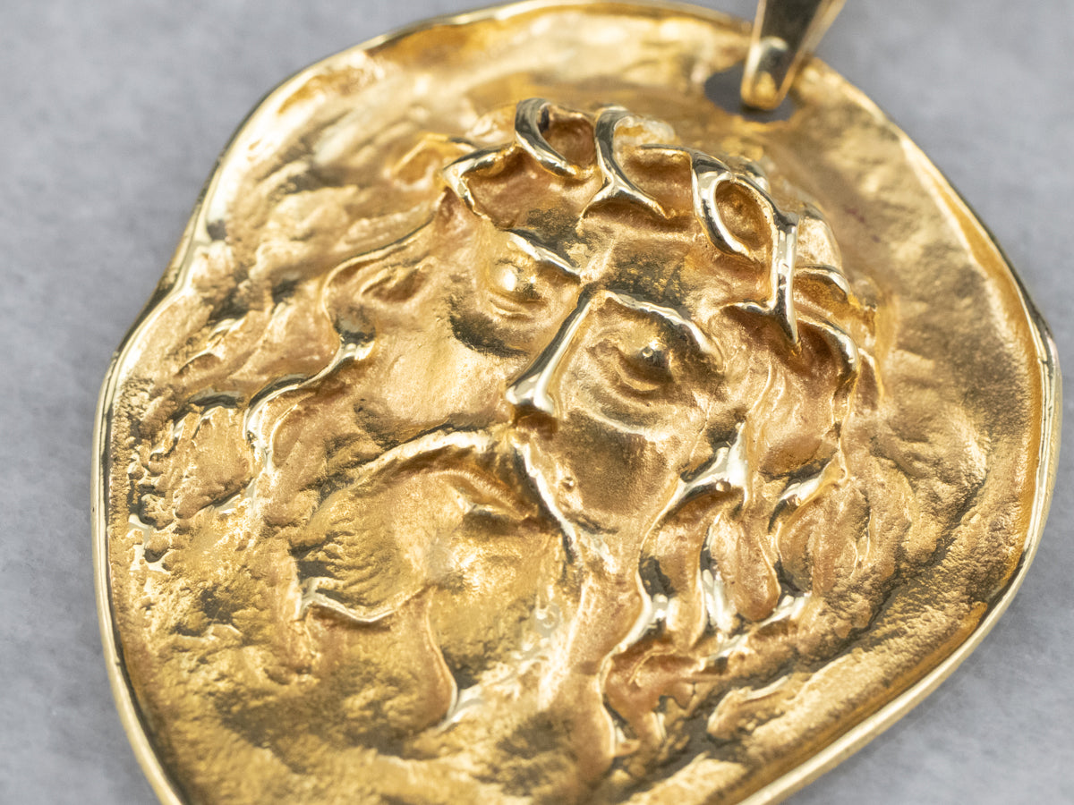 Shroud of Turin 18K Gold Pendant