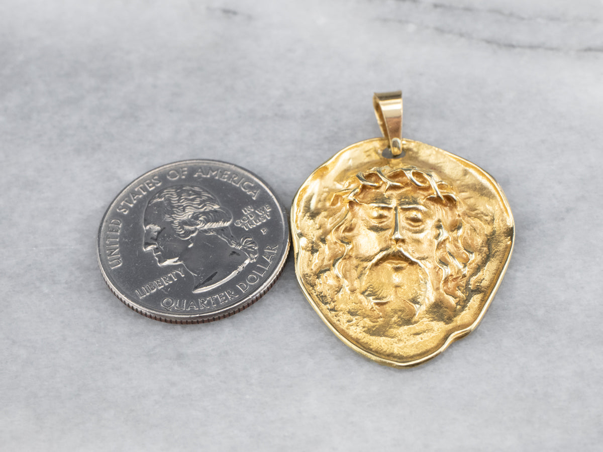 Shroud of Turin 18K Gold Pendant