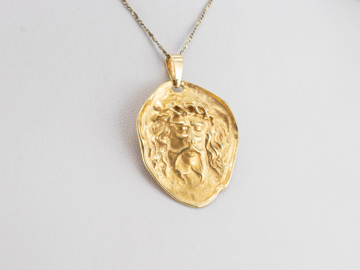 Shroud of Turin 18K Gold Pendant